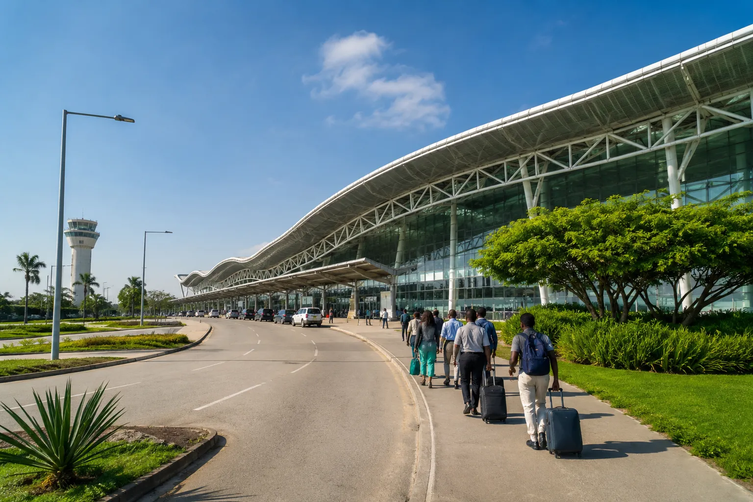 The modern terminal of Dr. Antonio Agostinho Neto International Airport near Luanda