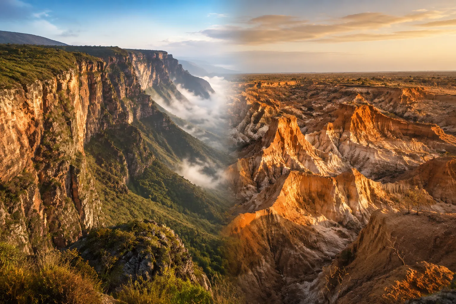 The wide curtain of Kalandula Falls