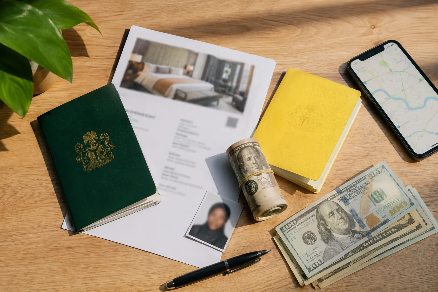 The documents a Nigerian applicant needs: passport, photos, vaccination booklet and proof of funds