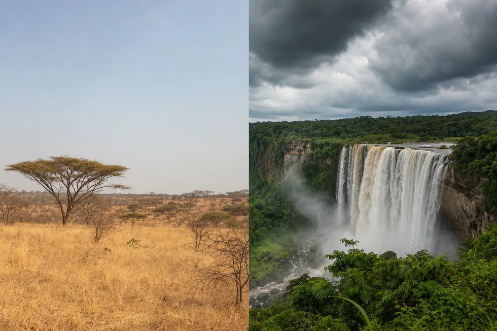 Angola’s two seasons: dry savannah and green rainy-season landscapes