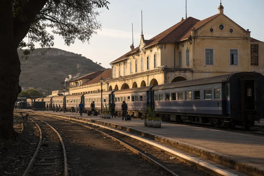 The historic Benguela Railway station in Lobito