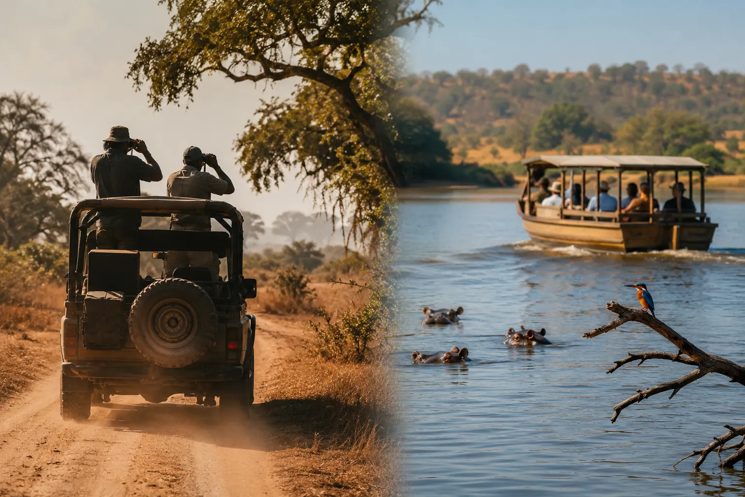 A safari 4x4 and a boat trip on the Kwanza River in Kissama