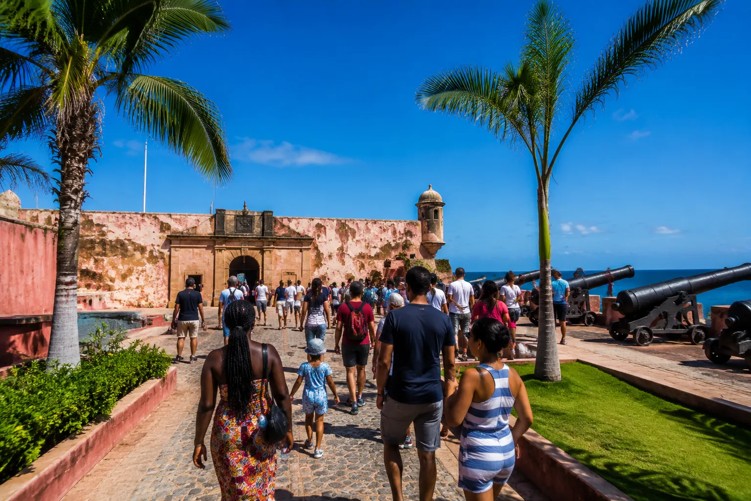 The historic Fortaleza de Sao Miguel overlooking the Atlantic in Luanda
